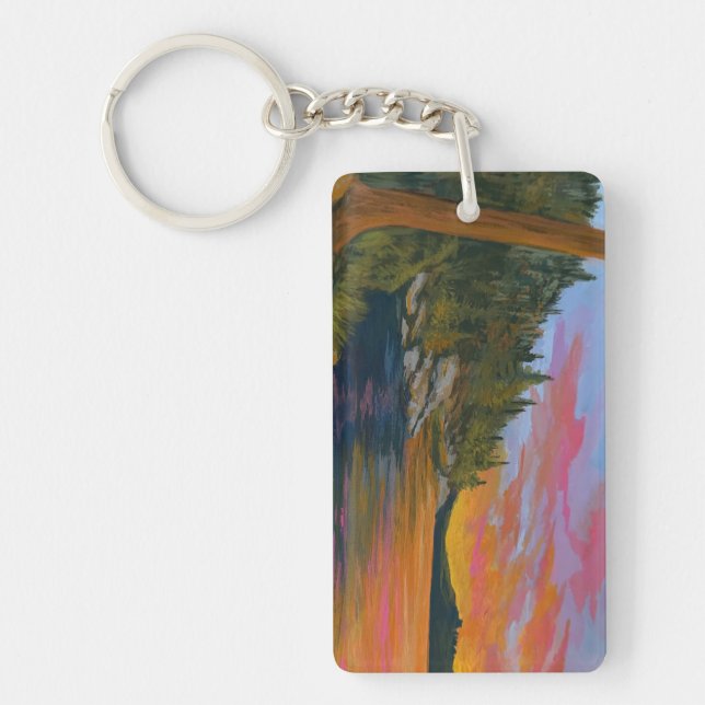 Sunset at Tubbs Hill Keychain (Front)