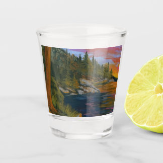 Sunset at Tubbs Hill Shot Glass
