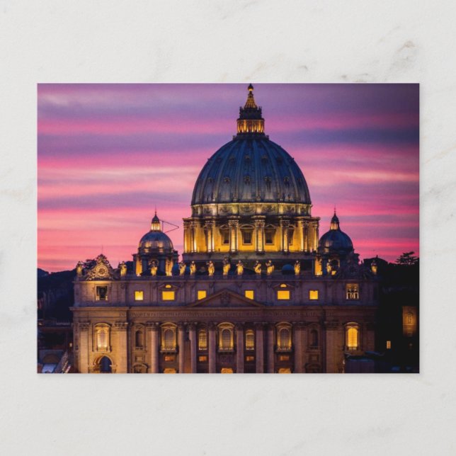 Sunset at Vatican City Postcard (Front)