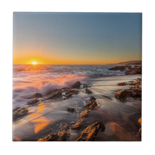Sunset at Victoria Beach Tile