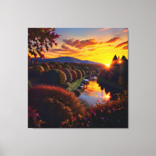 Sunset Autumn Splendour View Landscape 1 Canvas Print