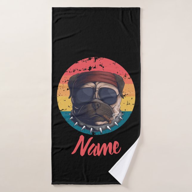 Sunset Bad Pug Bath Towel Set (Bath Towel)