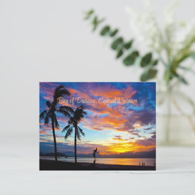 Sunset, Bay of Danang, Central Vietnam, Postcard (Standing Front)