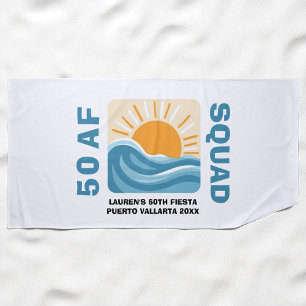 Sunset Beach 50 AF Crew Cute Birthday Towel
