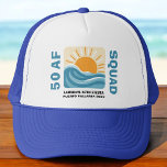 Sunset Beach 50 AF Crew Cute Birthday Trucker Hat<br><div class="desc">Celebrate turning 50 in bold, beachy style with this fun and retro-inspired "50 AF Crew" trucker hat! Featuring a vintage sunset and coastal colour palette, it's perfect for birthday beach trips, squad photos, or your weekend getaway with the girls. Lightweight, breathable, and designed to stand out — it's the ultimate...</div>