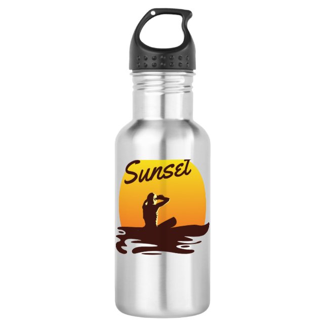Sunset Beach 710 Ml Water Bottle (Front)