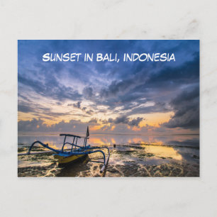 Sunset Beach à Bali, Indonésie Carte postale