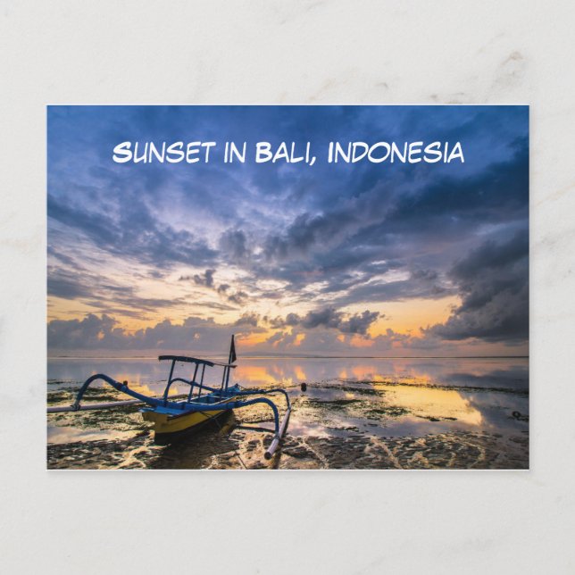 Sunset Beach à Bali, Indonésie Carte postale (Devant)