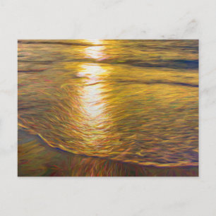 Sunset Beach Abstract Art Holiday Postcard