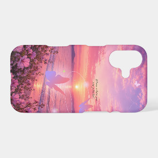 Sunset Beach Butterfly Floral iPhone Case