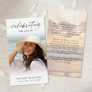 Sunset Beach Celebration of Life Prayer Card