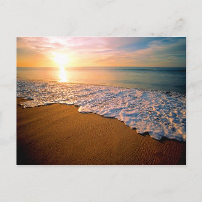 Sunset Beach Enregistrer la date Carte postale (Devant)