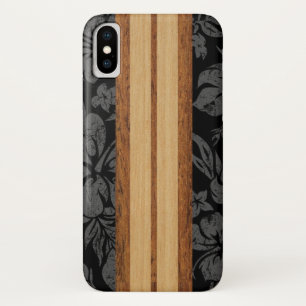 Sunset Beach Faux Wood Surfboard Hawaiian Black Case-Mate iPhone Case