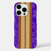 Sunset Beach Faux Wood Surfboard Hawaiian Purple