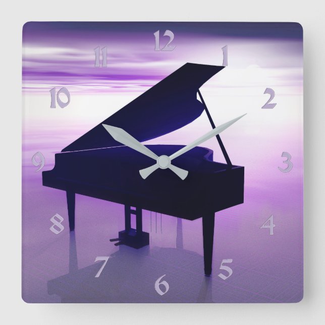 Sunset Beach Grand Piano Musique Wall Horloge (Recto)