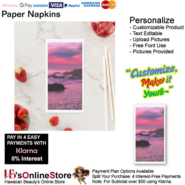 Sunset Beach Guest Towel Paper Napkins 16 (Sunset Beach Tables Kitchen Restaurant Decor Paper Guest Towels 16.)