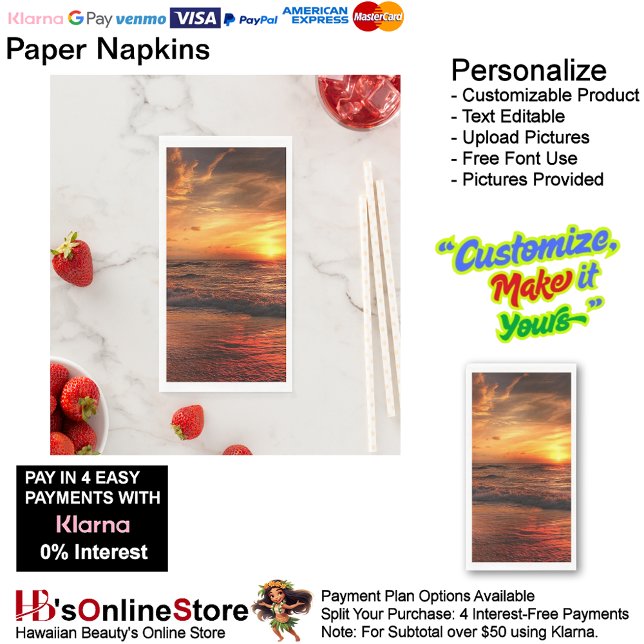 Sunset Beach Guest Towel Paper Napkins 17 (Sunset Beach Tables Kitchen Restaurant Decor Paper Guest Towels 17.)