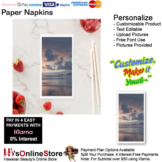 Sunset Beach Guest Towel Paper Napkins 26 (Sunset Beach Tables Kitchen Restaurant Decor Paper Guest Towels 26.)