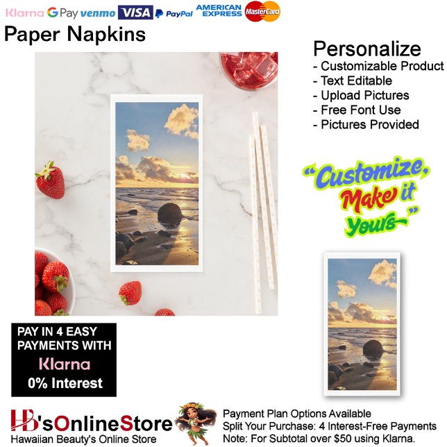 Sunset Beach Guest Towel Paper Napkins 27 (Sunset Beach Tables Kitchen Restaurant Decor Paper Guest Towels 27.)