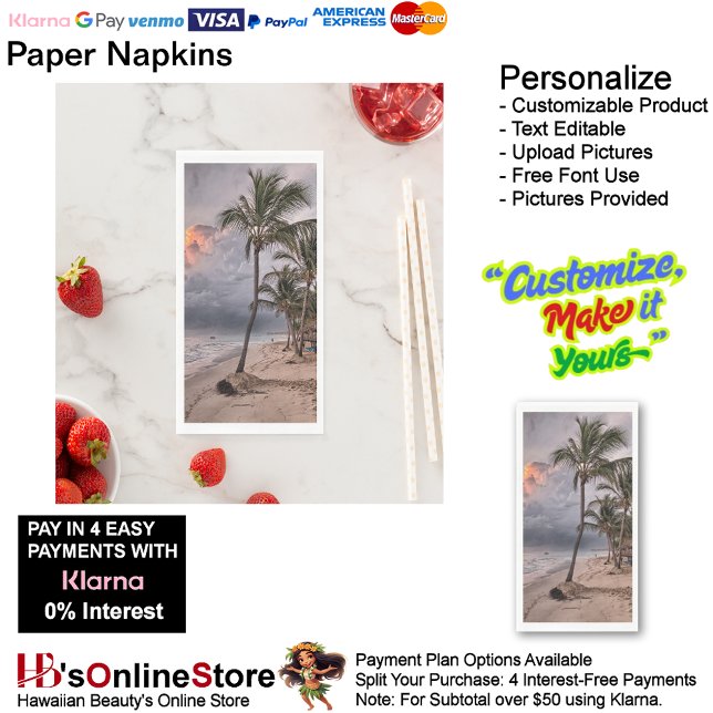 Sunset Beach Guest Towel Paper Napkins 9 (Sunset Beach Tables Kitchen Restaurant Decor Paper Guest Towels 9.)
