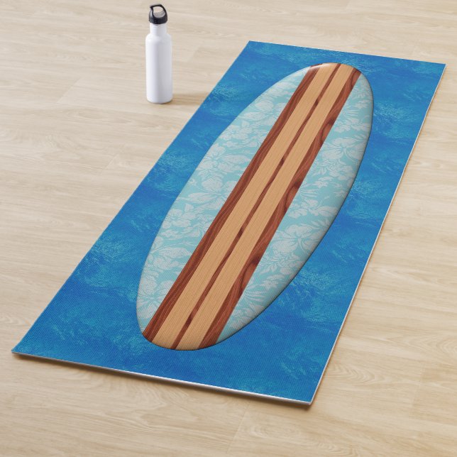 Sunset Beach Hawaiian Longboard Surfboard Aqua Yoga Mat (In Situ)
