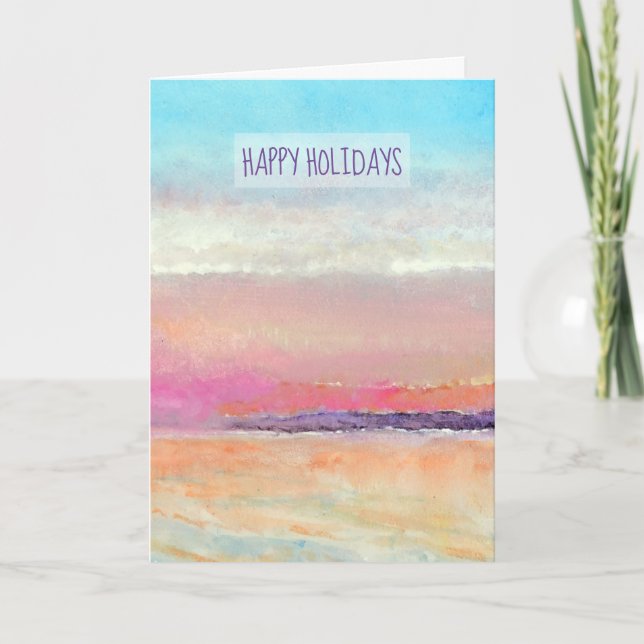 Sunset Beach Holiday Greetings (Front)
