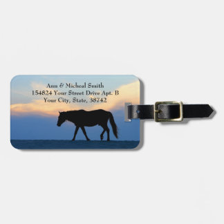 Sunset Beach Horse Luggage Tag