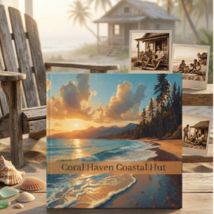 Sunset Beach Hut Waves Aesthetic Guest Book