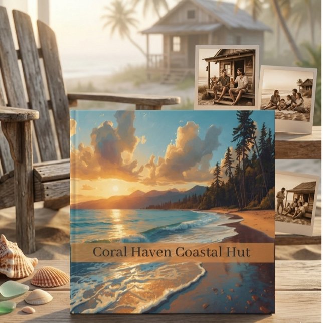 Sunset Beach Hut Waves Aesthetic Guest Book (Creator Uploaded)