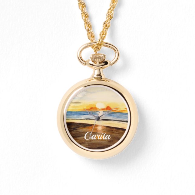 Sunset Beach Montre Personnalisée (Recto)