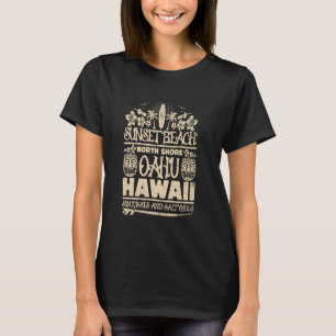 Sunset Beach Oahu North Shore Hawaii Surf Retro Ti T-Shirt