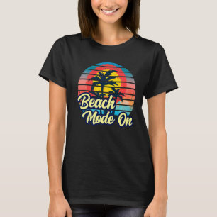 Sunset Beach Palm Tree  Summer Mode On Vacation Ho T-Shirt