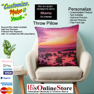 Sunset Beach Polyester Large Throw Pillow 42