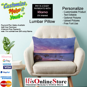 Sunset Beach Polyester Lumbar Pillow 13