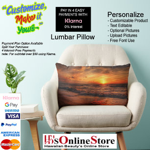Sunset Beach Polyester Lumbar Pillow 17