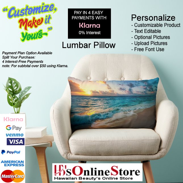 Sunset Beach Polyester Lumbar Pillow 19 (Sunset Beach Polyester Lumbar Pillow 19.)
