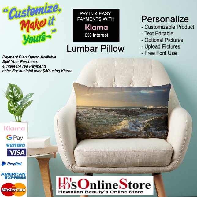 Sunset Beach Polyester Lumbar Pillow 22 (Sunset Beach Polyester Lumbar Pillow 22.)