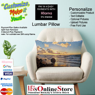 Sunset Beach Polyester Lumbar Pillow 27