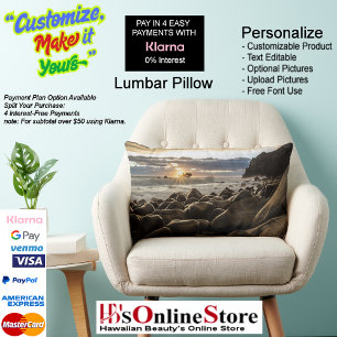 Sunset Beach Polyester Lumbar Pillow 35