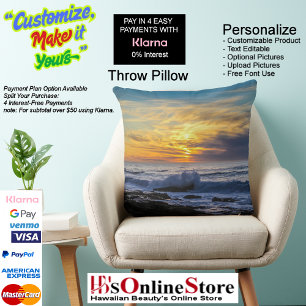 Sunset Beach Polyester Throw Pillow 33