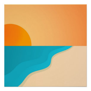 Sunset beach poster