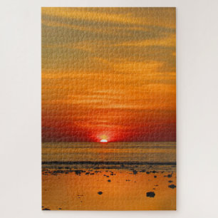 sunset beach reflection jigsaw puzzle