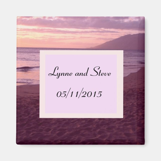 Sunset Beach Save the Date Magnet (Front)