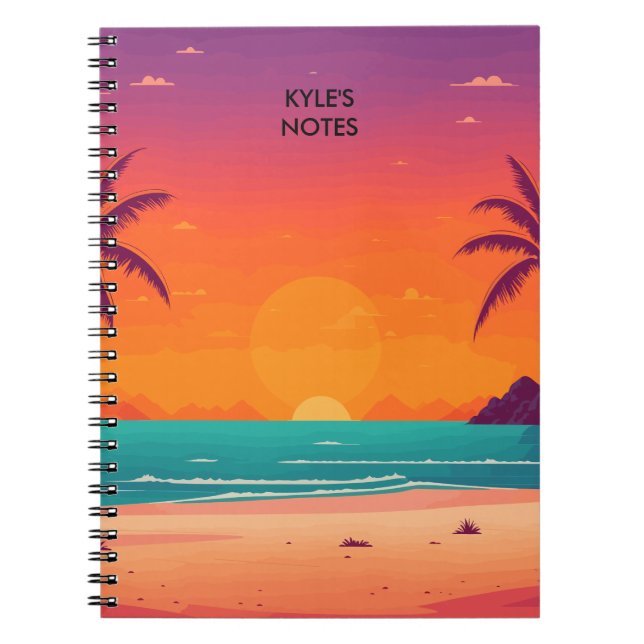 Sunset Beach Scene  Notebook (Front)