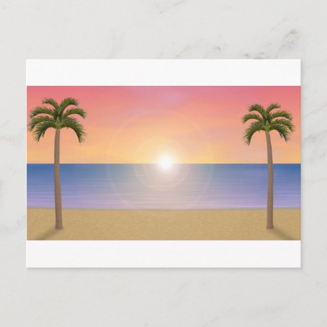 Sunset Beach Scene: Postcard (Front)