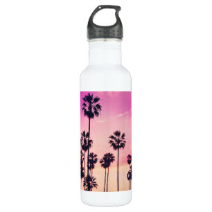 Sunset Beach Scene, Purple Tropical Sky 710 Ml Water Bottle