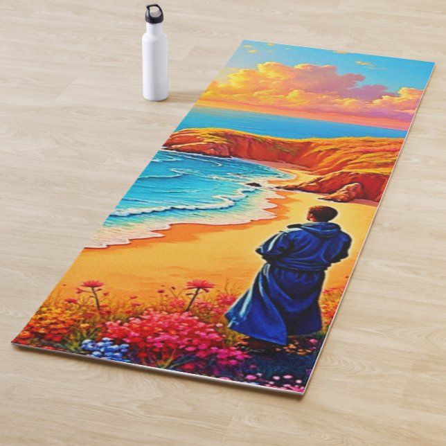 Sunset Beach Solitude Serenity Design Yoga Mat (In Situ)