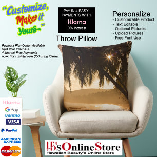 Sunset Beach Square Polyester Large Pillow 11