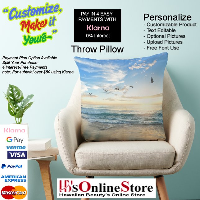 Sunset Beach Square Polyester Large Pillow 15 (Sunset Beach Square Polyester Large Pillow 15.)