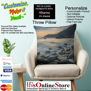 Sunset Beach Square Polyester Large Pillow 36